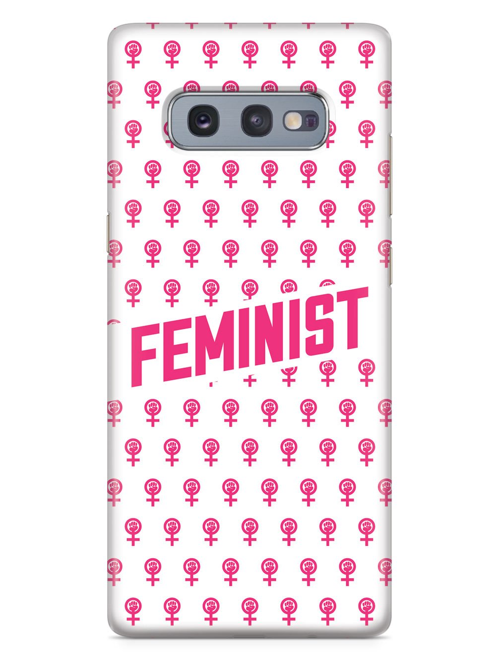 Pink Feminist Pattern - White Case - pipercleo.com