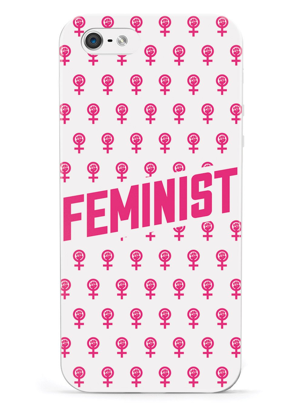 Pink Feminist Pattern - White Case - pipercleo.com