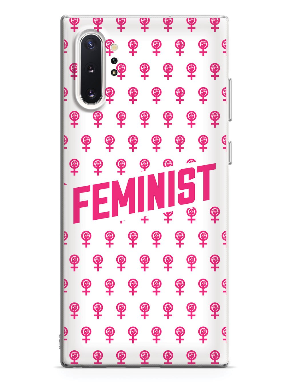 Pink Feminist Pattern - White Case - pipercleo.com