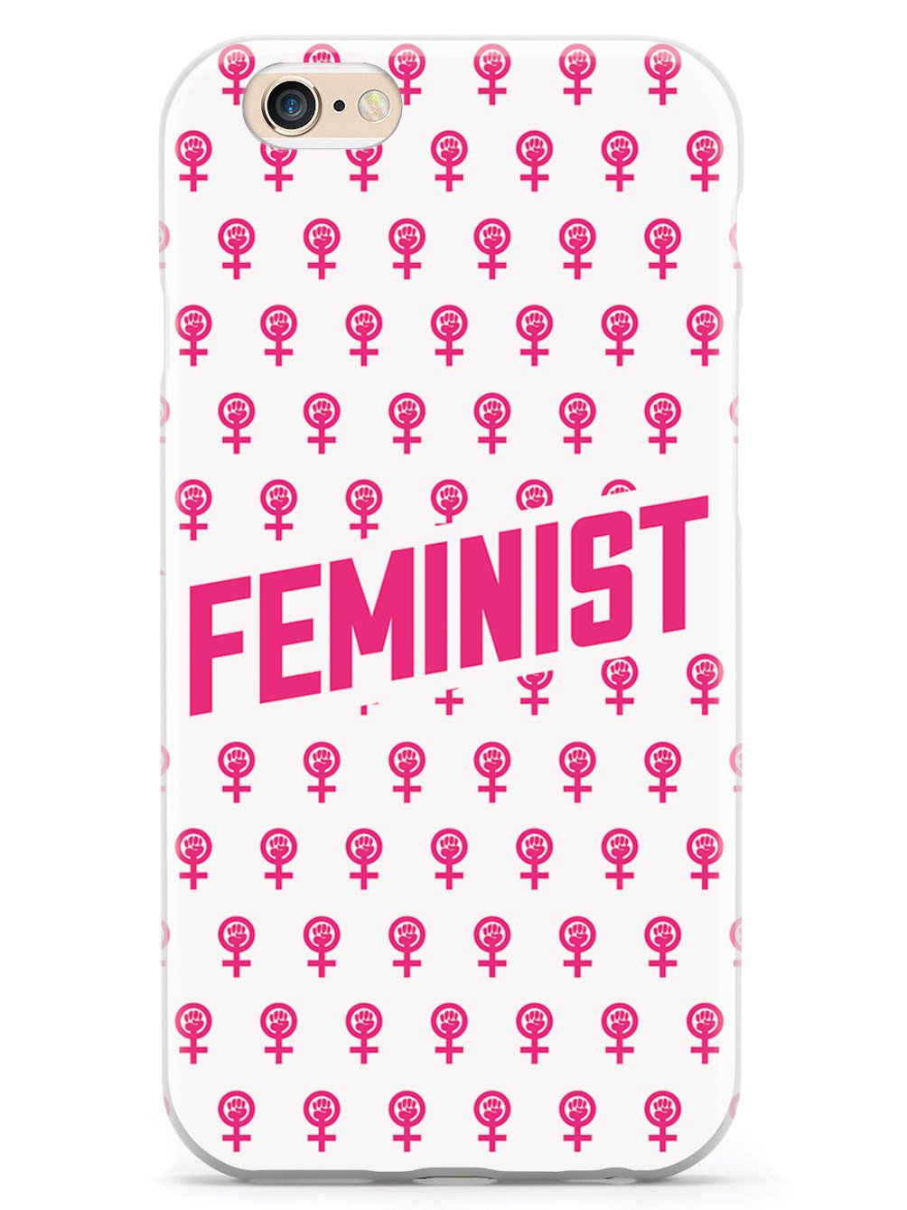 Pink Feminist Pattern - White Case - pipercleo.com