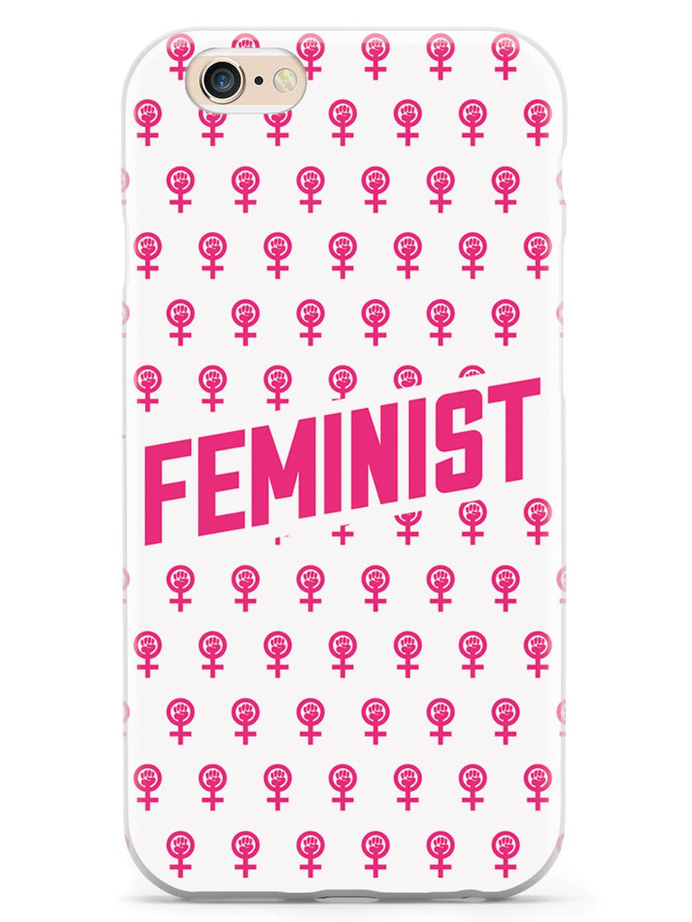 Pink Feminist Pattern - White Case - pipercleo.com