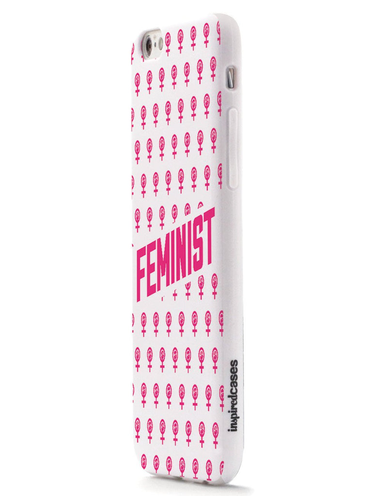 Pink Feminist Pattern - White Case - pipercleo.com