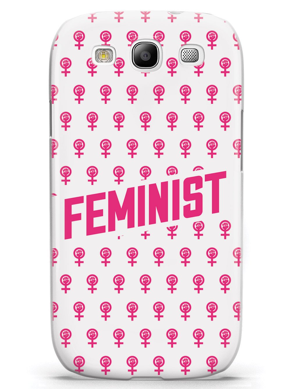 Pink Feminist Pattern - White Case - pipercleo.com