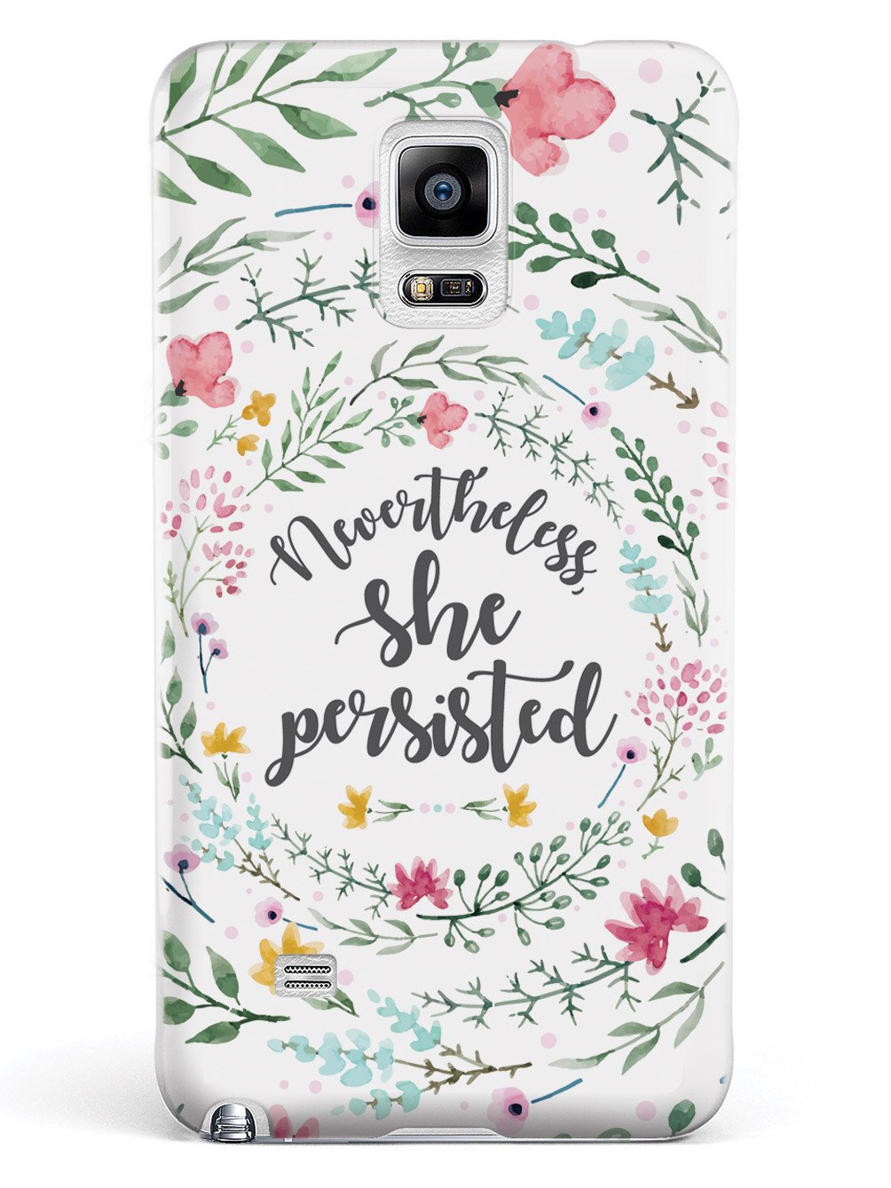 Nevertheless, She Persisted - Watercolor Flower Wreath - White Case - pipercleo.com