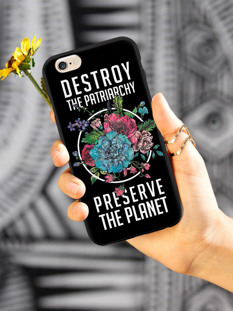 Destroy the Patriarchy Preserve the Planet - Black Case - pipercleo.com