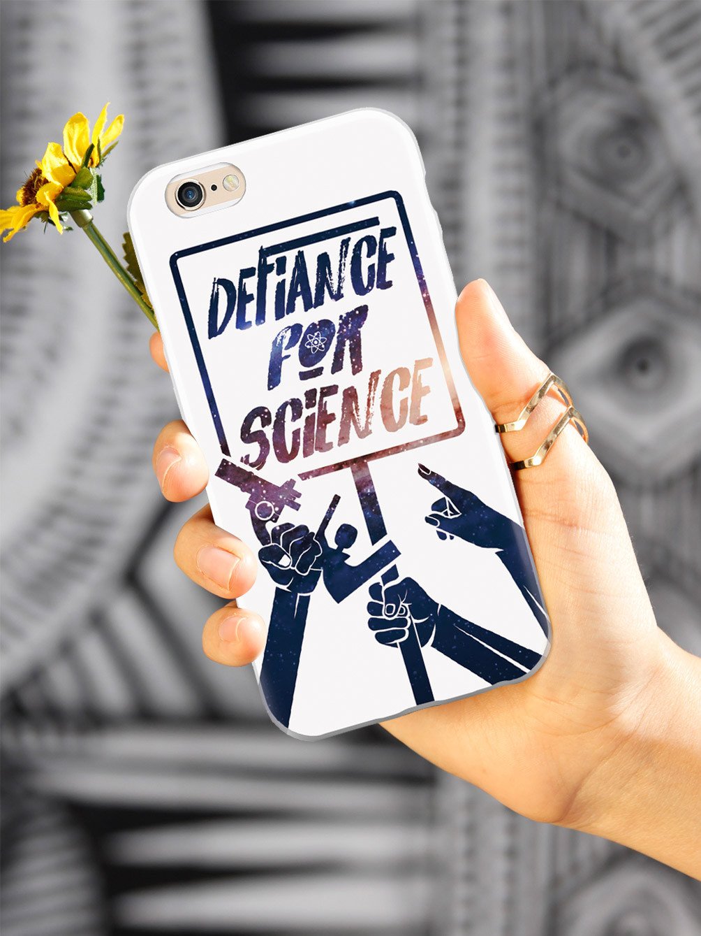 Defiance For Science - Space Background - White Case - pipercleo.com