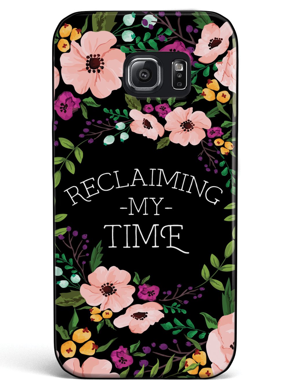 Reclaiming My Time - Flower Wreathe - Black Case - pipercleo.com