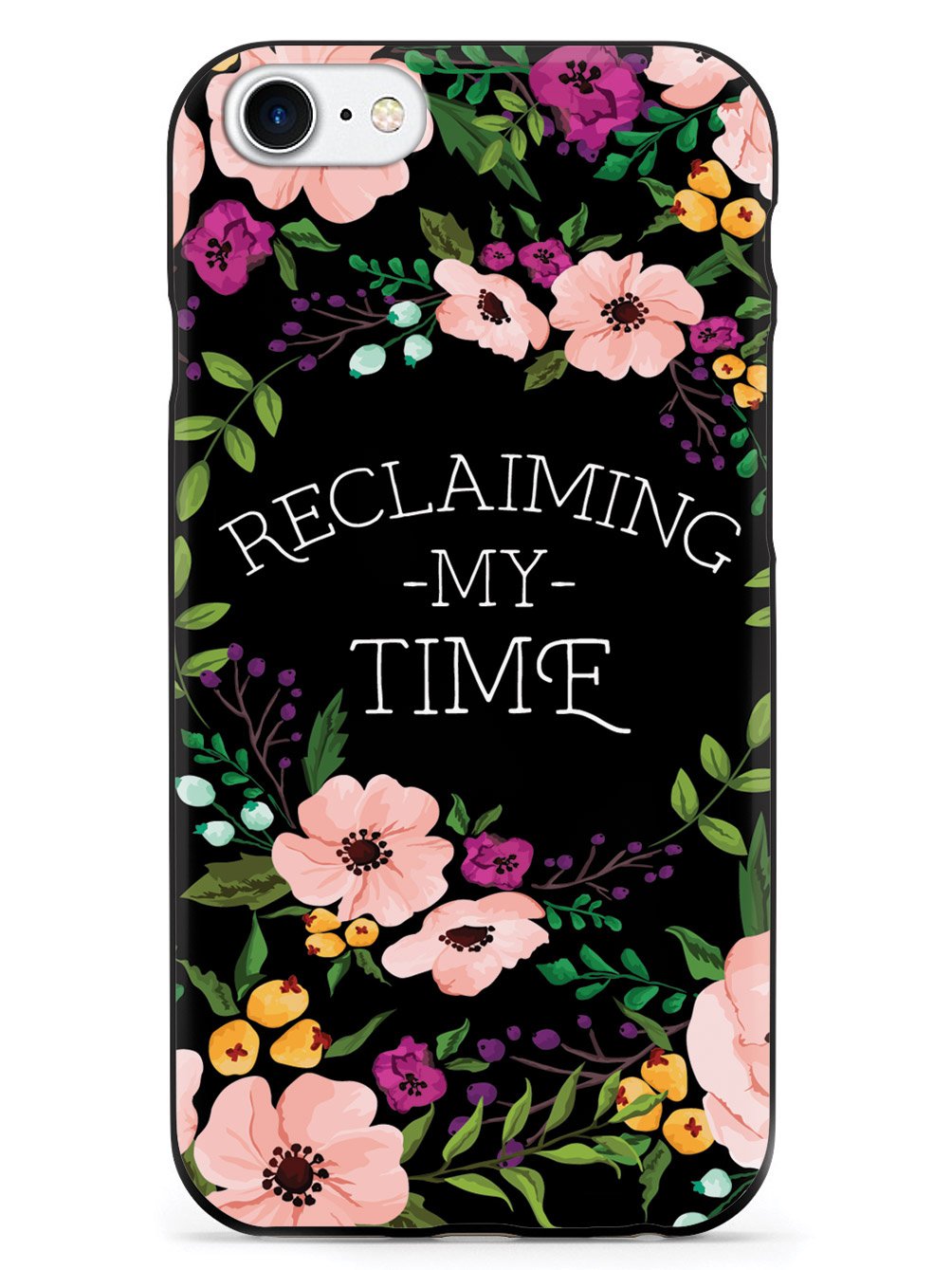 Reclaiming My Time - Flower Wreathe - Black Case - pipercleo.com