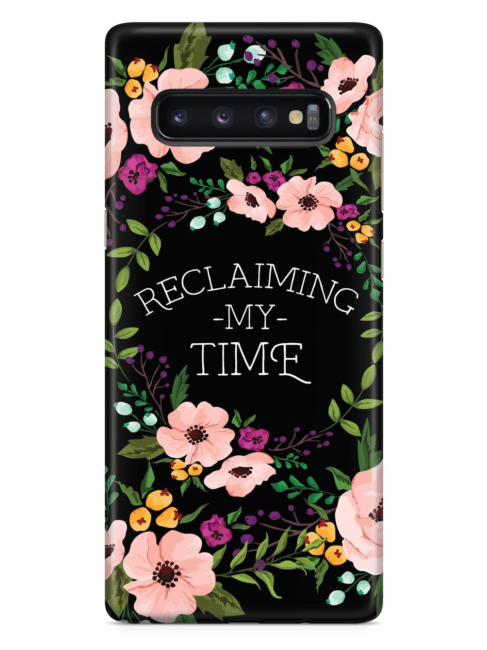 Reclaiming My Time - Flower Wreathe - Black Case - pipercleo.com