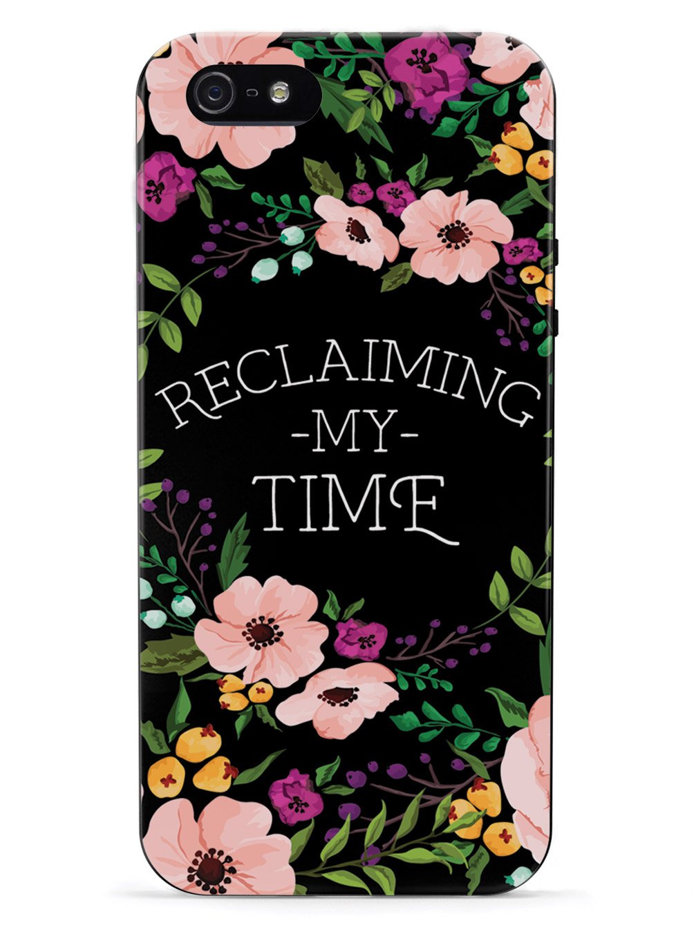 Reclaiming My Time - Flower Wreathe - Black Case - pipercleo.com