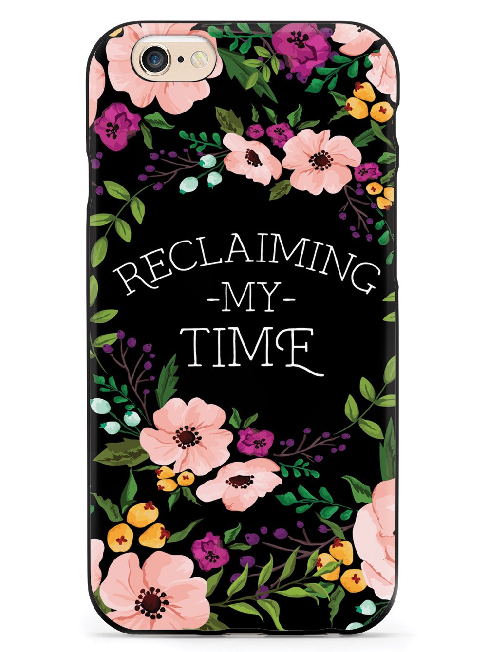 Reclaiming My Time - Flower Wreathe - Black Case - pipercleo.com