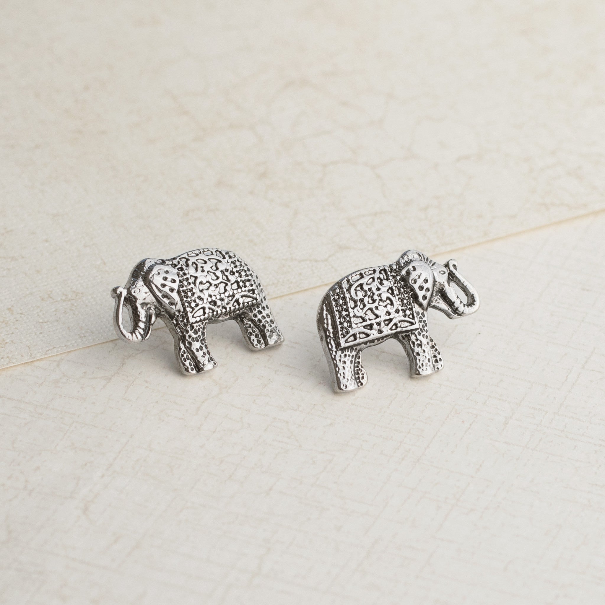 Silver Elephant Earrings - pipercleo.com