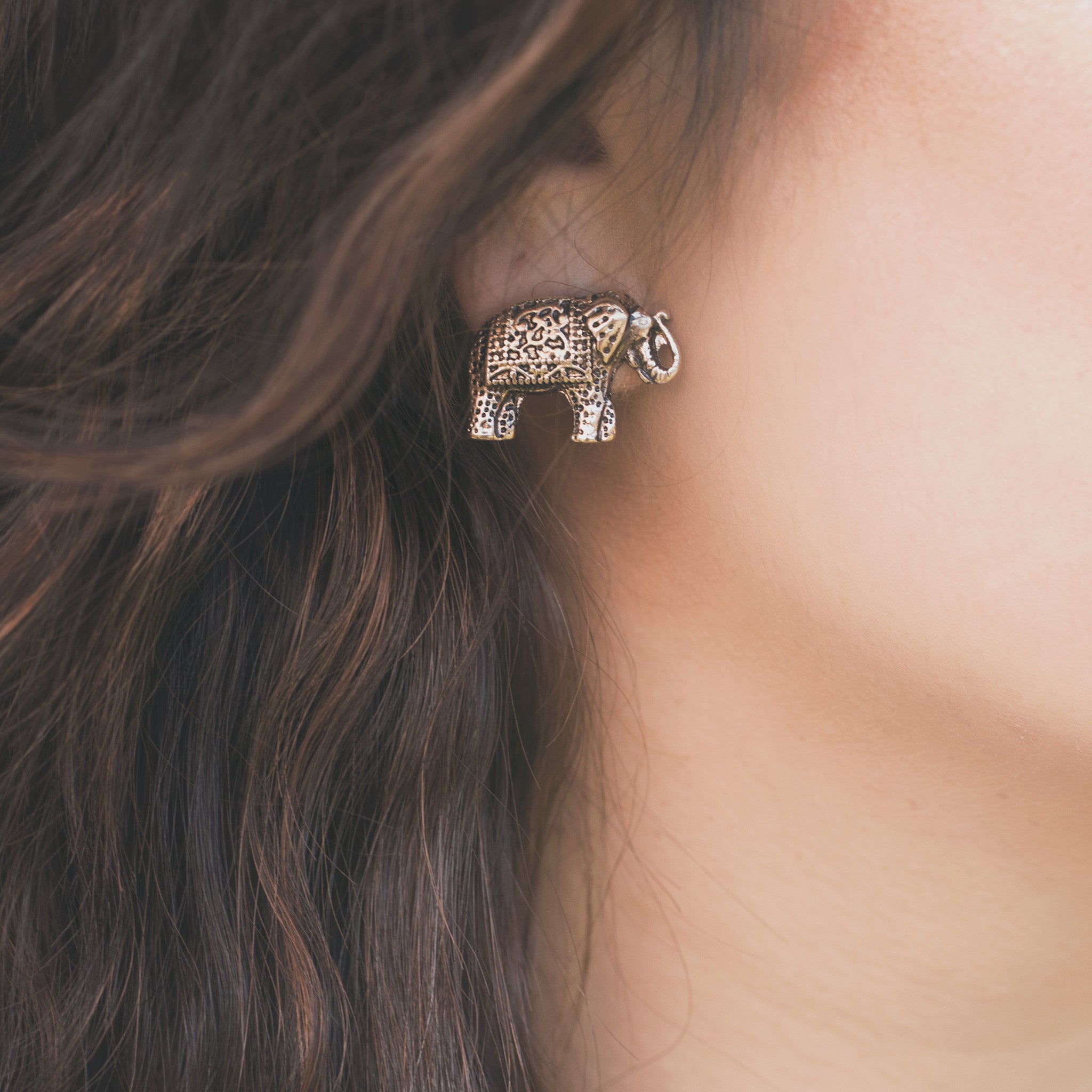Gold Elephant Earrings - pipercleo.com
