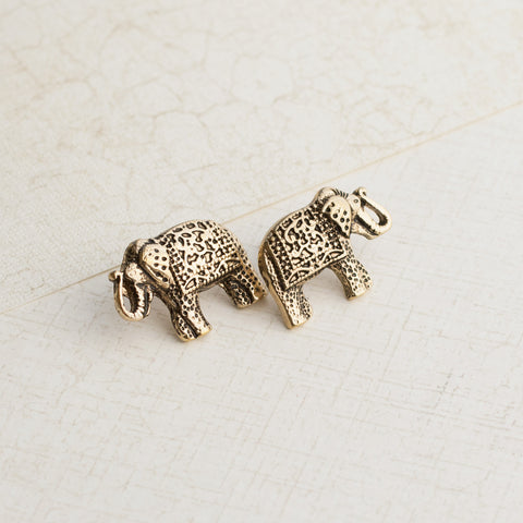 Gold Elephant Earrings - pipercleo.com