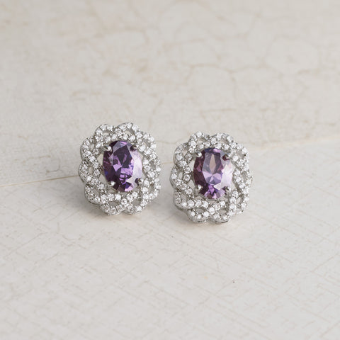 Royal Purple Amethyst Silver Earrings - pipercleo.com
