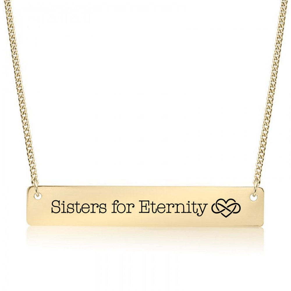 Sisters for Eternity Gold / Silver Bar Necklace - Sister Gifts - pipercleo.com