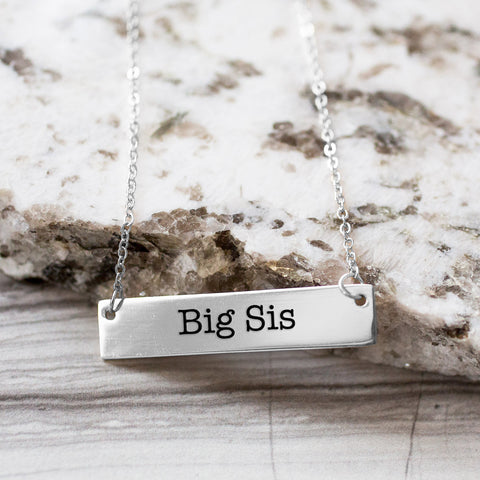 Big Sister Gold / Silver Bar Necklace - Sister Gifts - pipercleo.com