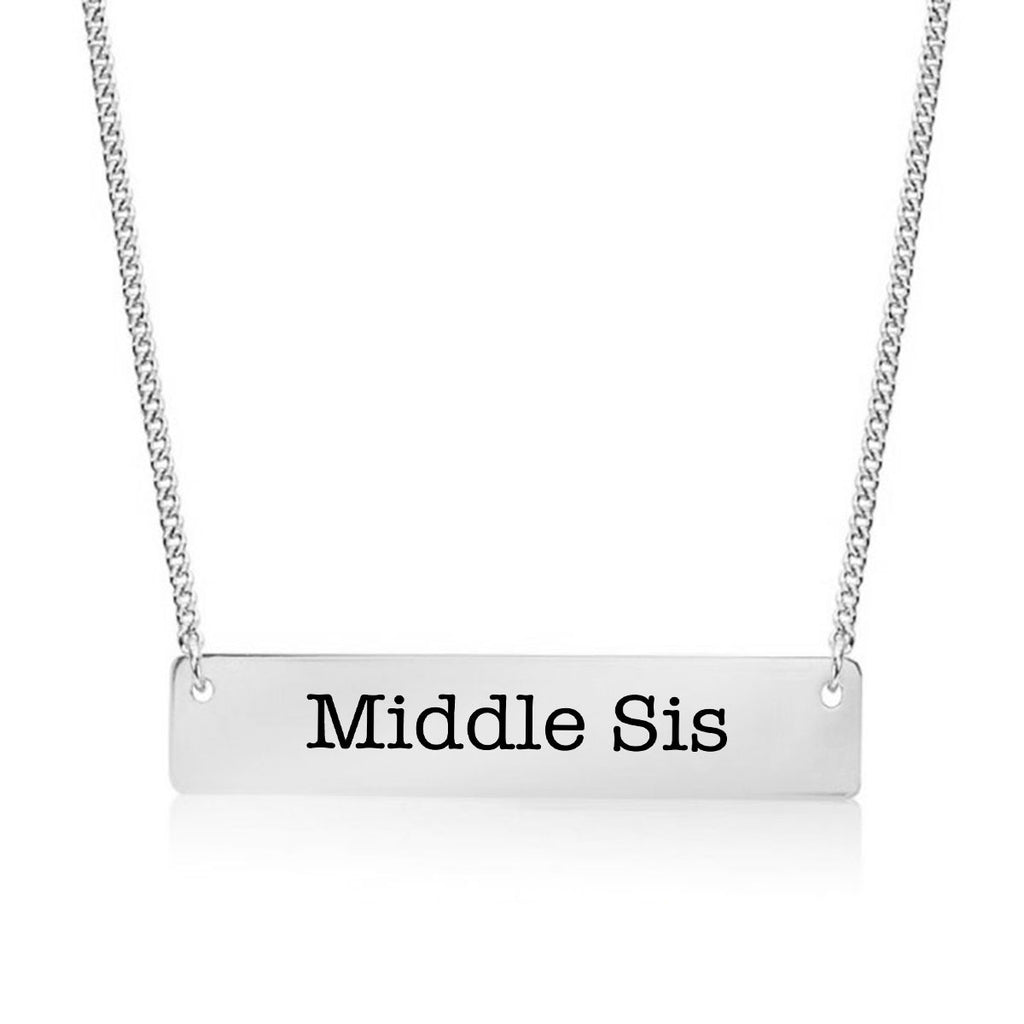 Middle Sister Gold / Silver Bar Necklace - Sister Gifts - pipercleo.com