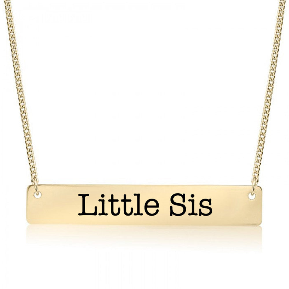 Little Sister Gold / Silver Bar Necklace - Sister Gifts - pipercleo.com