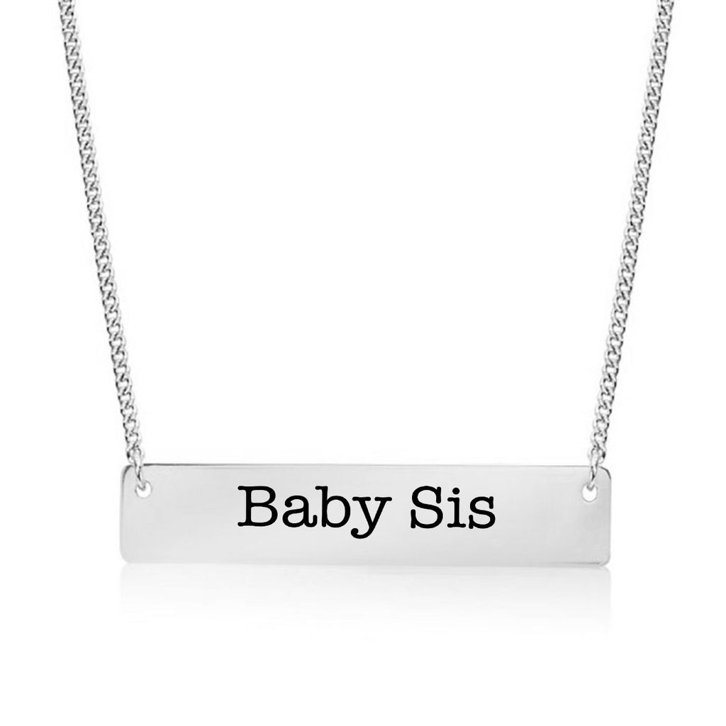 Baby Sister Gold / Silver Bar Necklace - Sister Gifts - pipercleo.com