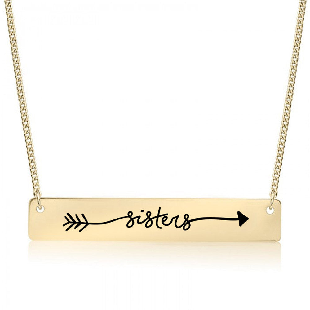 My Sister Gold / Silver Bar Necklace - Sister Gifts - pipercleo.com