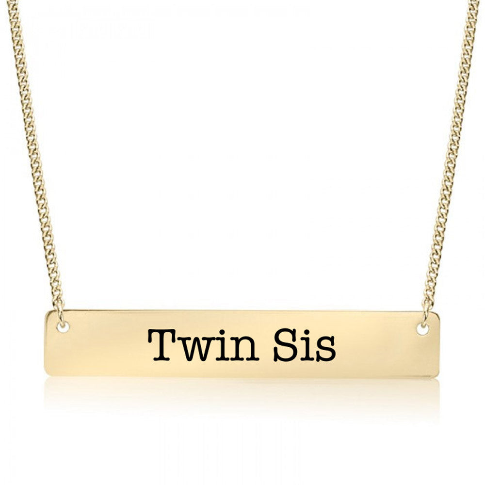 Twin Sister Gold / Silver Bar Necklace - Sister Gifts - pipercleo.com