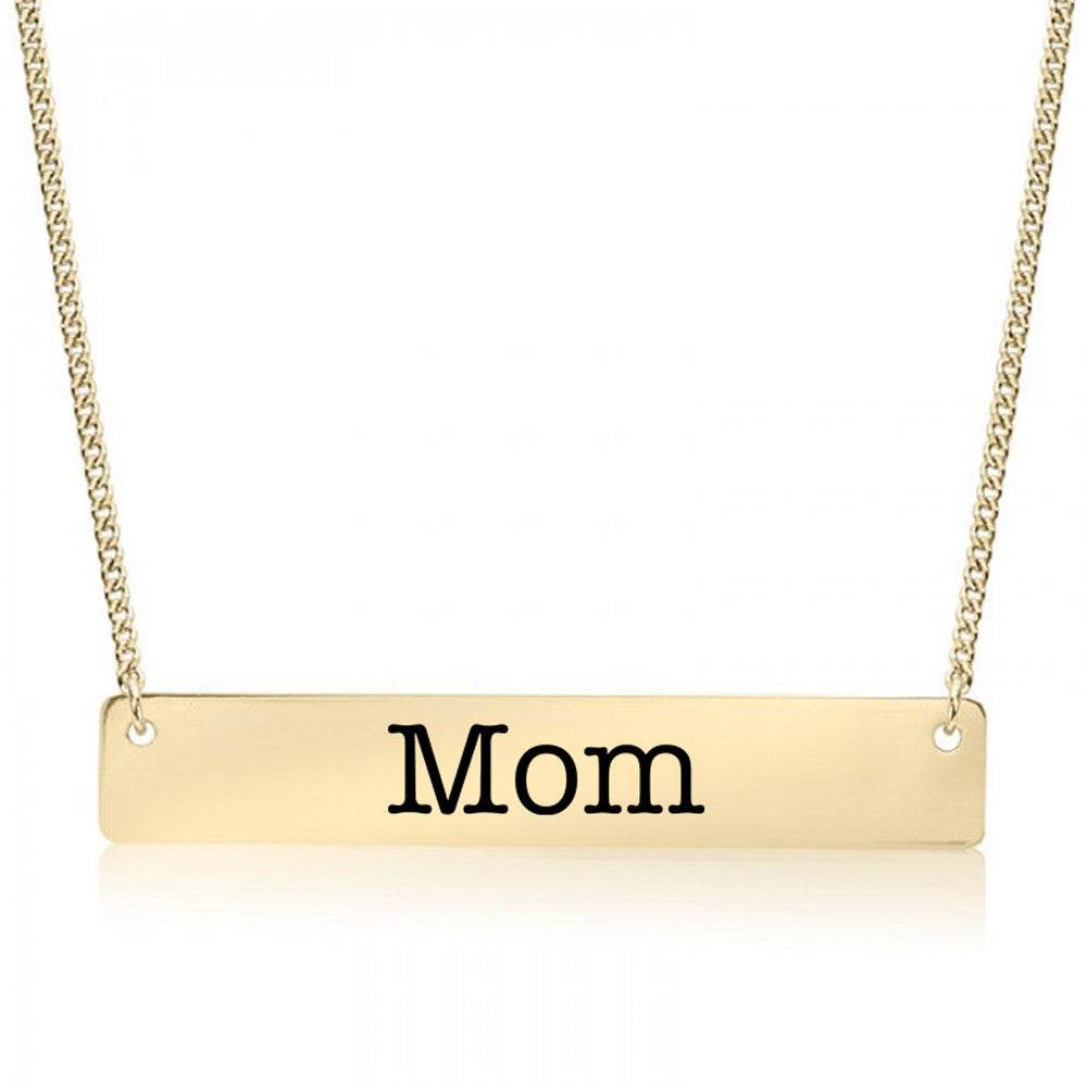 Mom Gold / Silver Bar Necklace - pipercleo.com