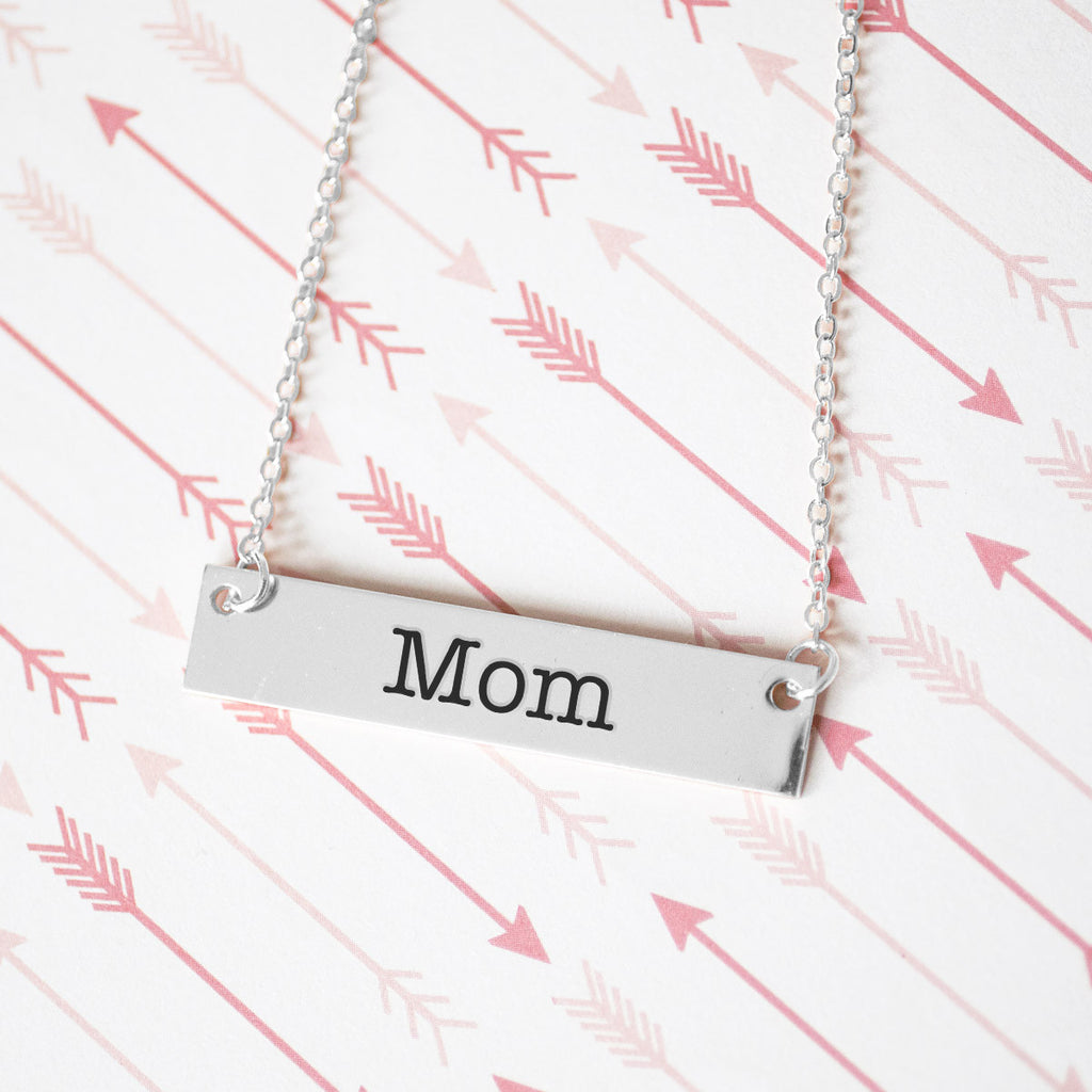 Mom Gold / Silver Bar Necklace - pipercleo.com