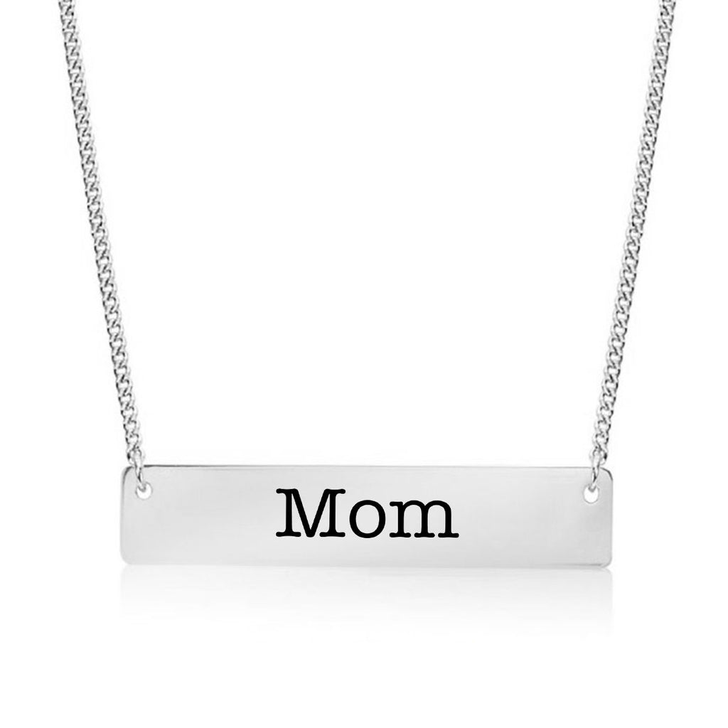 Mom Gold / Silver Bar Necklace - pipercleo.com