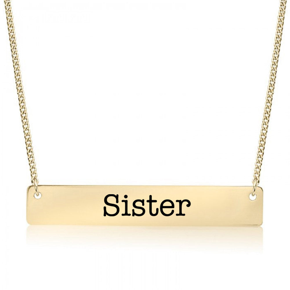 Sister Gold / Silver Bar Necklace - Sister Gifts - pipercleo.com