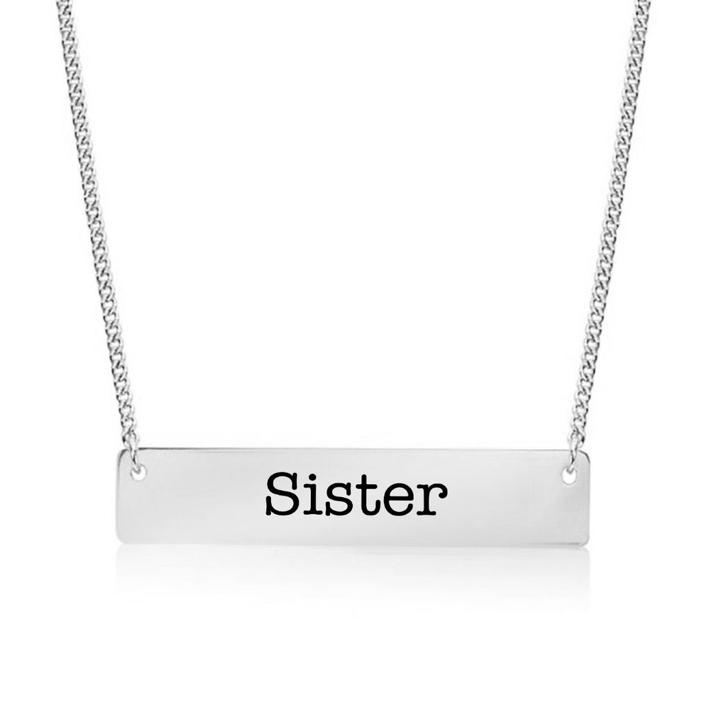 Sister Gold / Silver Bar Necklace - Sister Gifts - pipercleo.com