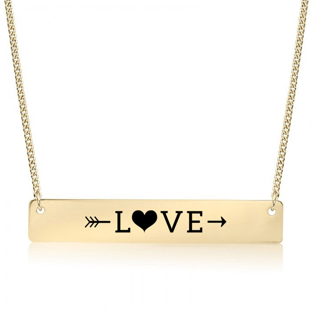 Sweet Love Gold / Silver Bar Necklace - pipercleo.com