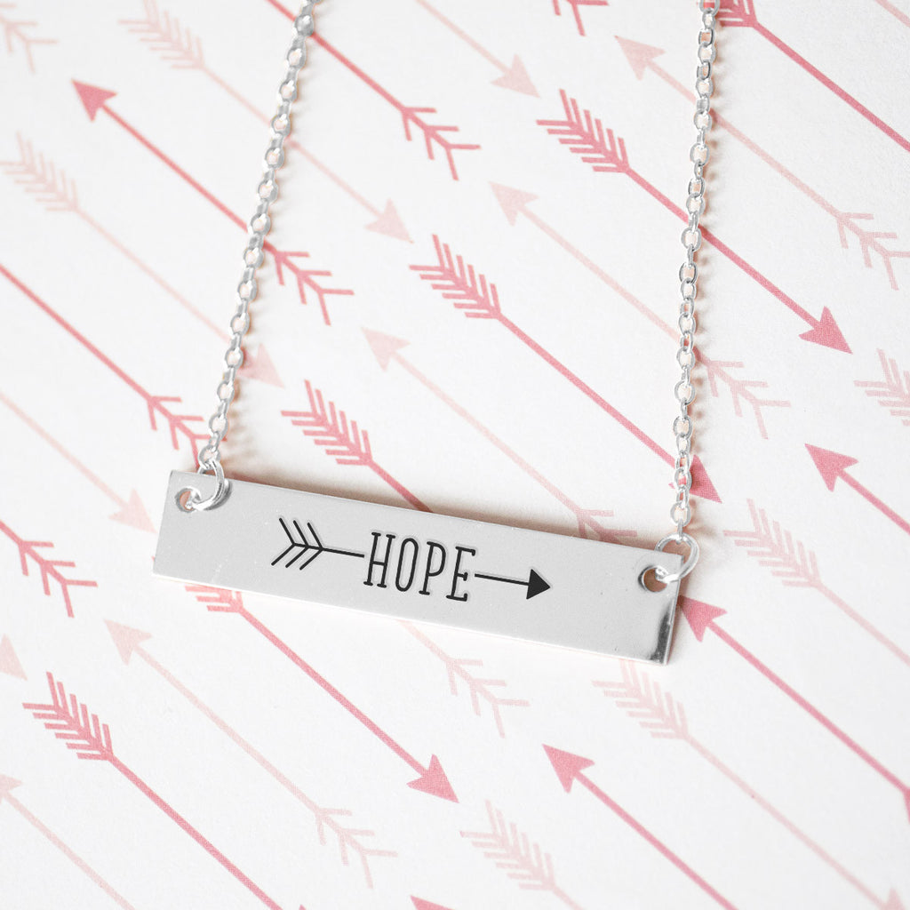 Hope Arrow Gold / Silver Bar Necklace - pipercleo.com