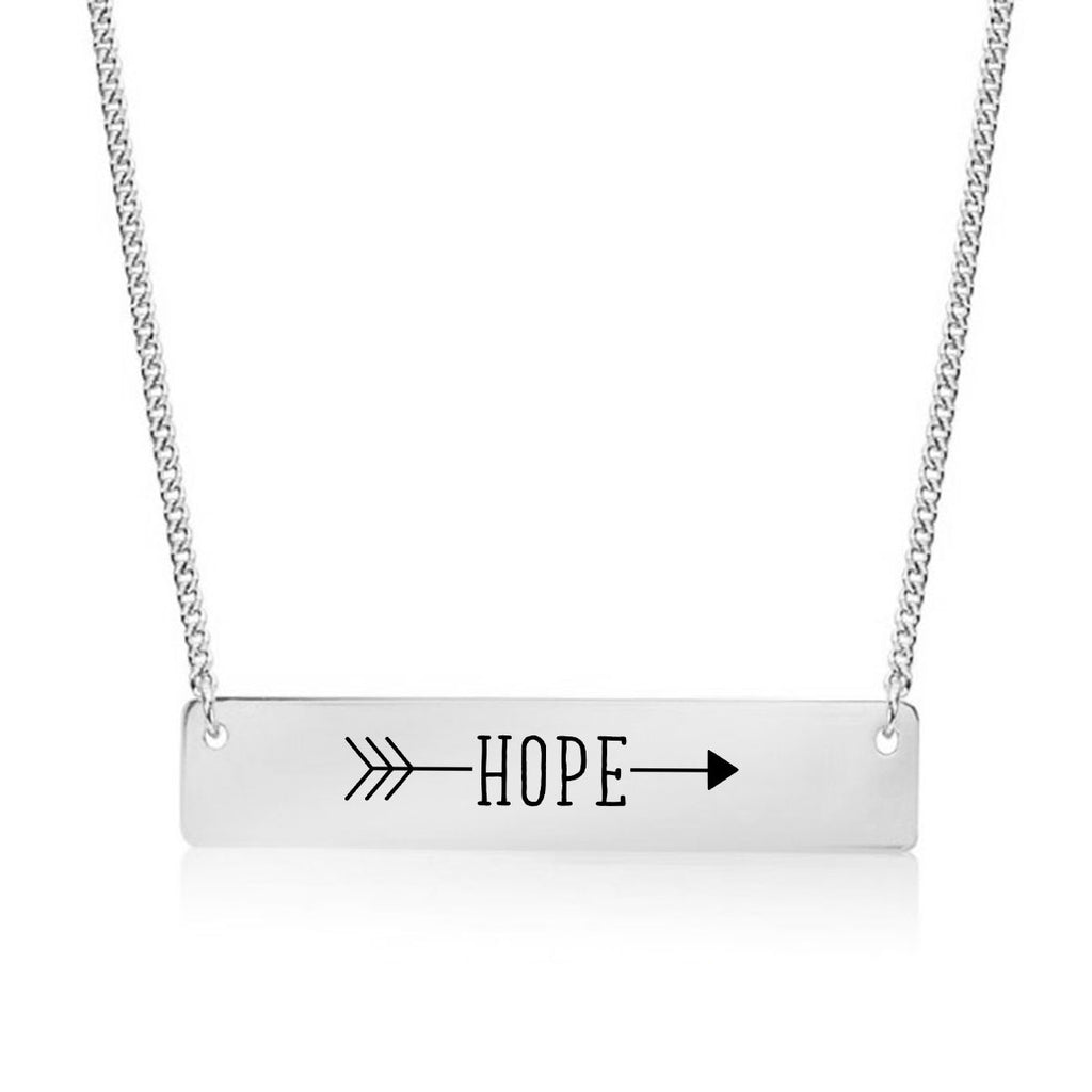 Hope Arrow Gold / Silver Bar Necklace - pipercleo.com