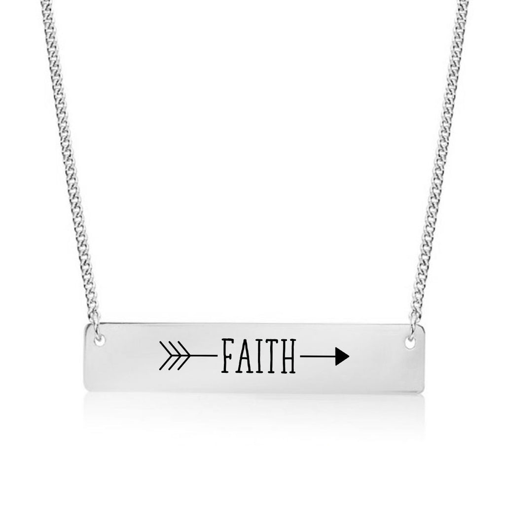 Faith Arrow Gold / Silver Bar Necklace - pipercleo.com