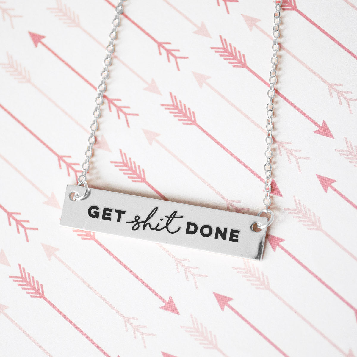 Get Shit Done Goal Setting Gold / Silver Bar Necklace - pipercleo.com