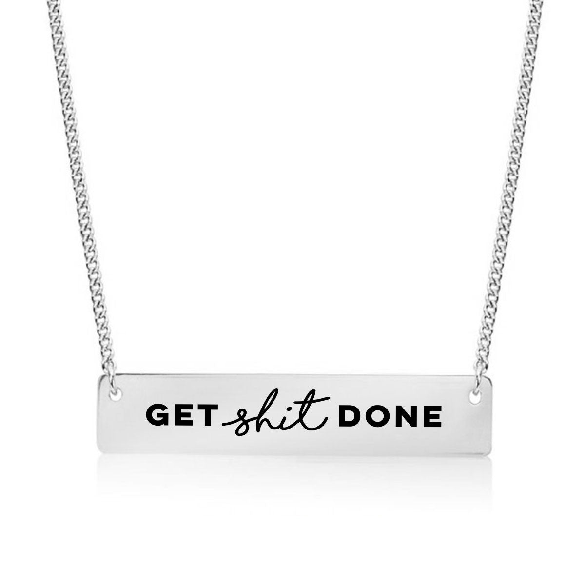Get Shit Done Goal Setting Gold / Silver Bar Necklace - pipercleo.com