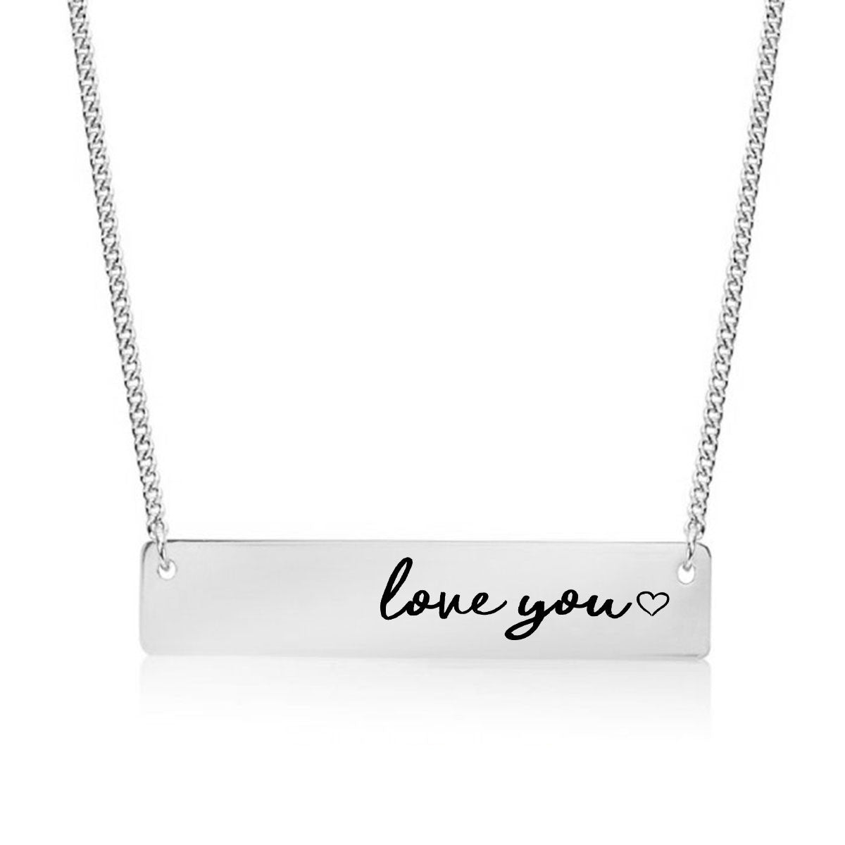 Love You Gold / Silver Bar Necklace - pipercleo.com