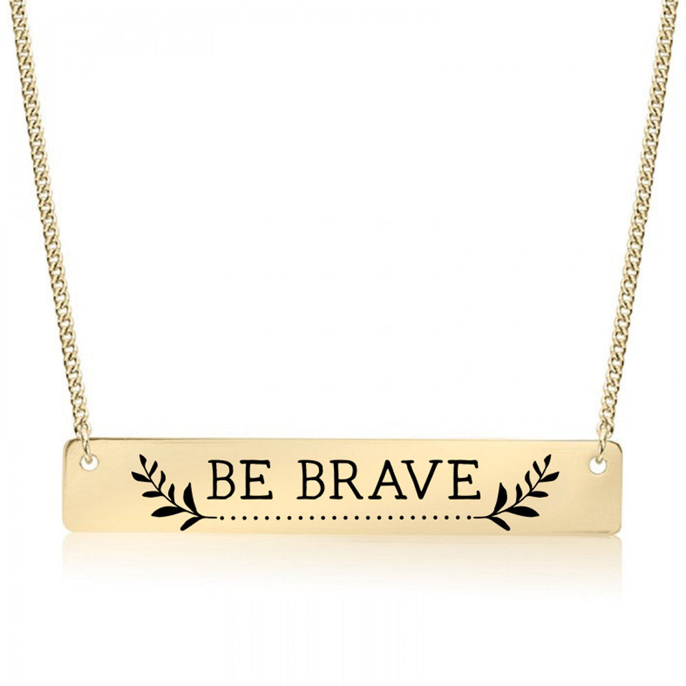 Be Brave Gold / Silver Bar Necklace - pipercleo.com