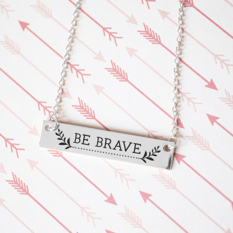 Be Brave Gold / Silver Bar Necklace - pipercleo.com