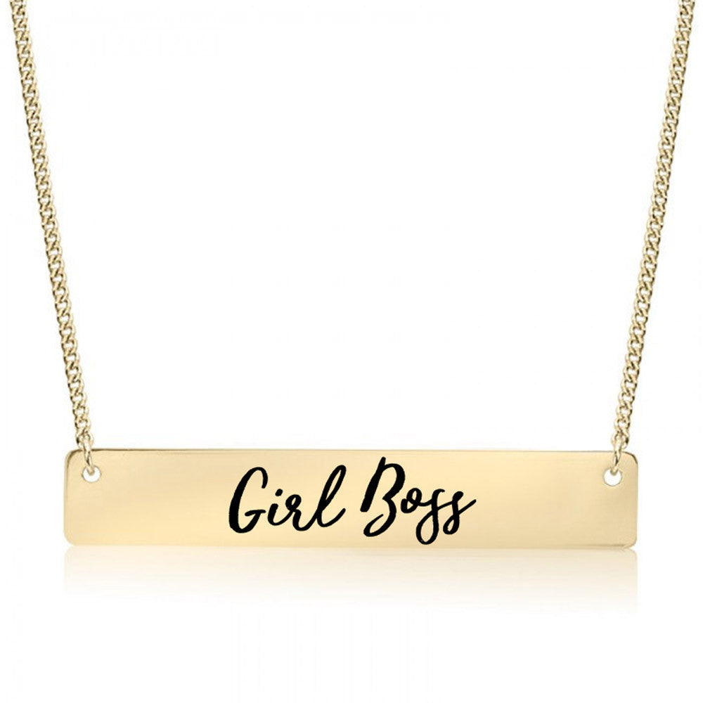 Girl Boss Gold / Silver Bar Necklace - pipercleo.com