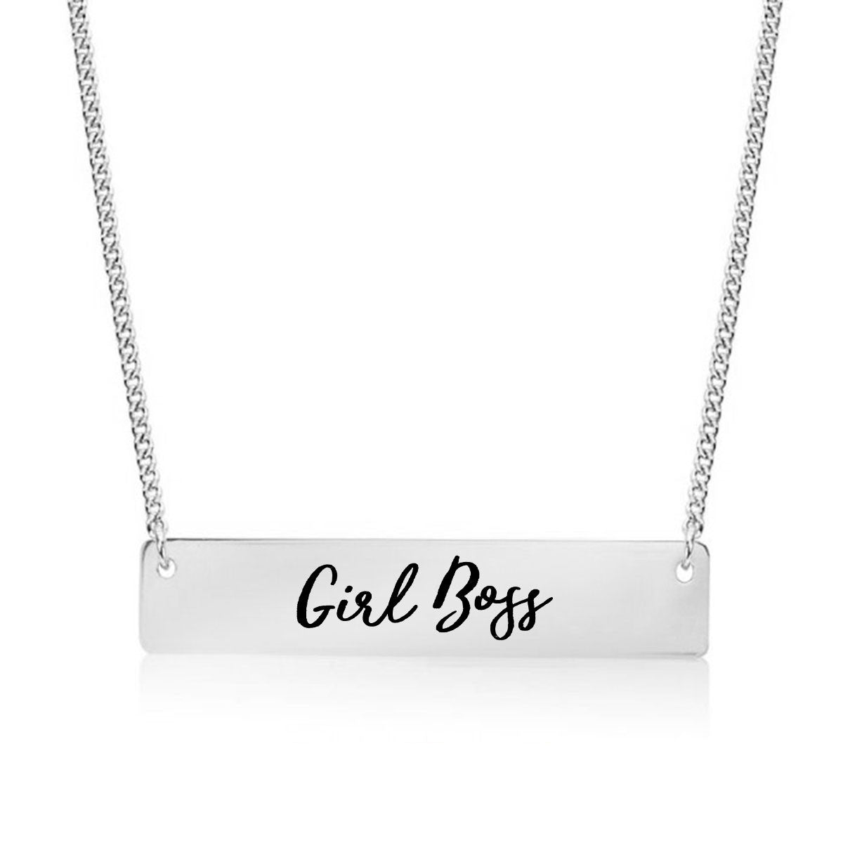 Girl Boss Gold / Silver Bar Necklace - pipercleo.com