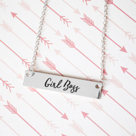 Girl Boss Gold / Silver Bar Necklace - pipercleo.com