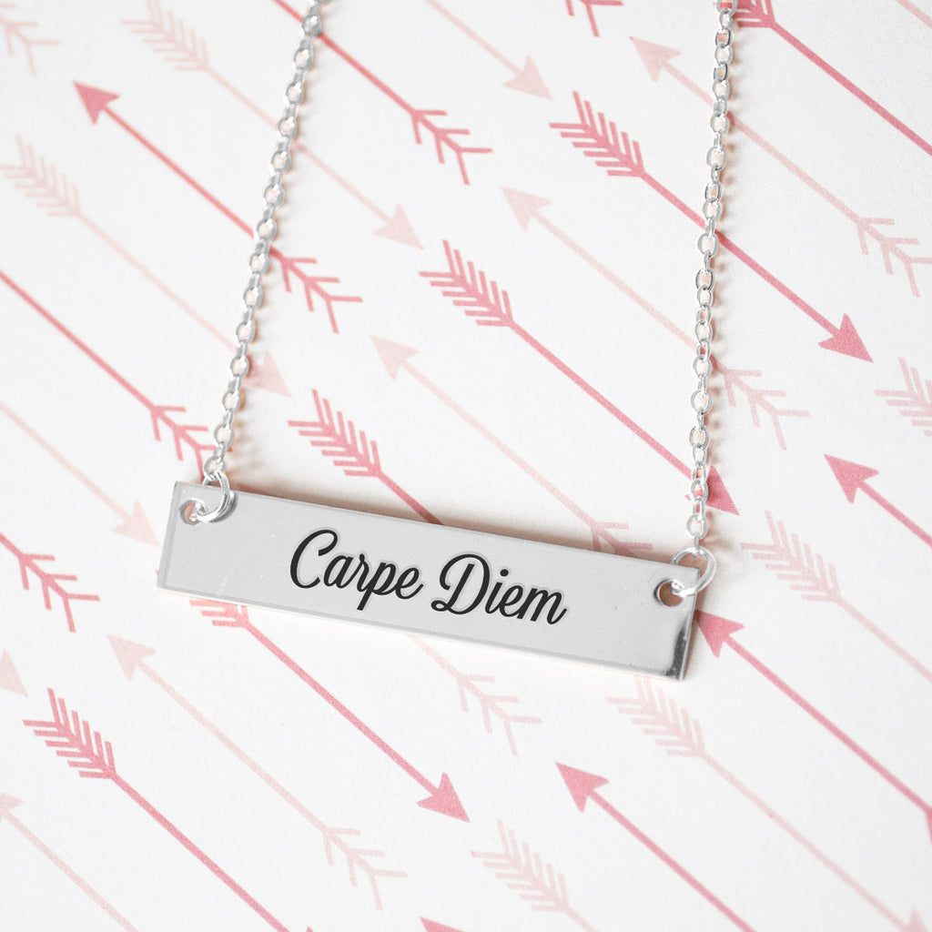 Carpe Diem Gold / Silver Bar Necklace - pipercleo.com