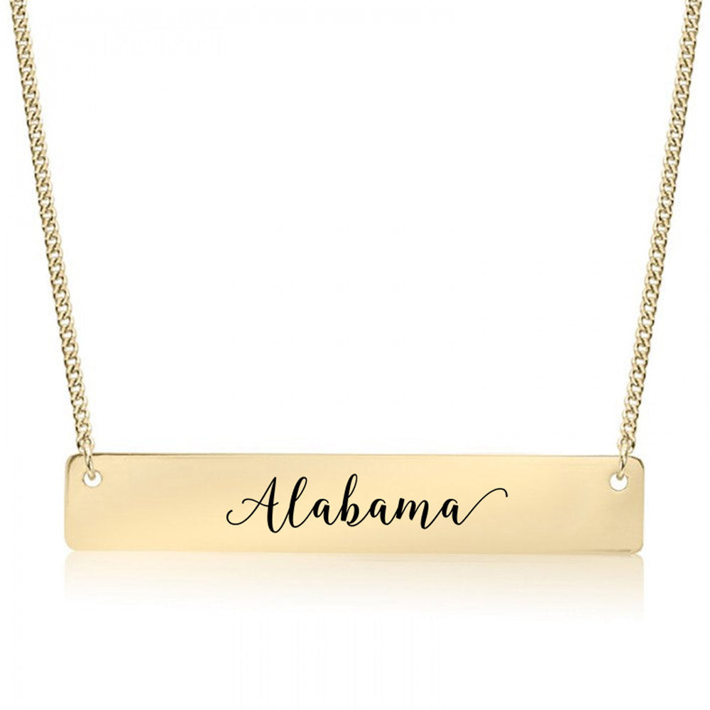 Home State Pride  Gold / Silver Bar Necklace - Select Your State! - pipercleo.com