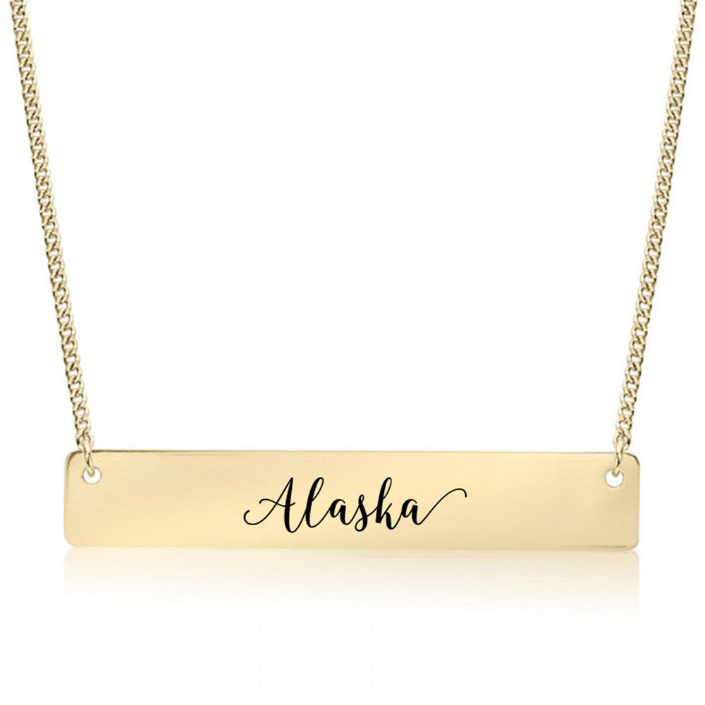 Home State Pride  Gold / Silver Bar Necklace - Select Your State! - pipercleo.com