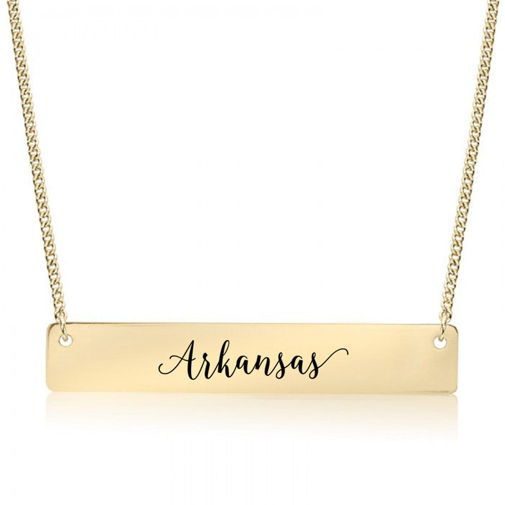Home State Pride  Gold / Silver Bar Necklace - Select Your State! - pipercleo.com