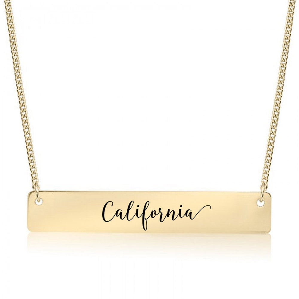 California Gold / Silver Bar Necklace - pipercleo.com