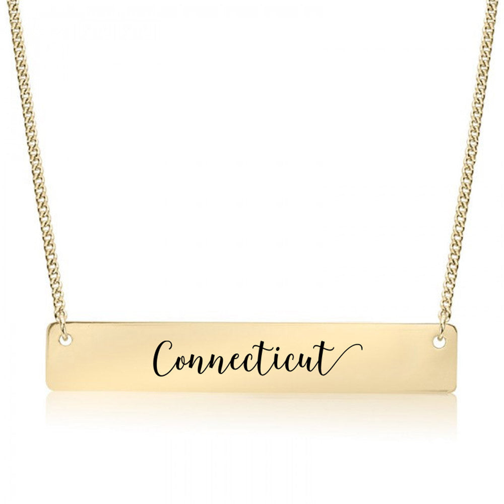 Home State Pride  Gold / Silver Bar Necklace - Select Your State! - pipercleo.com