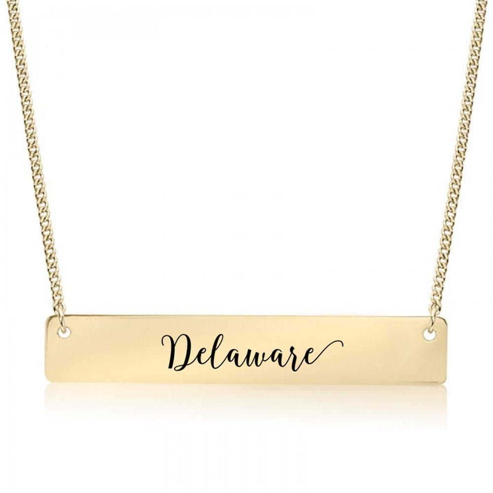 Home State Pride  Gold / Silver Bar Necklace - Select Your State! - pipercleo.com